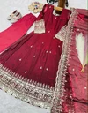 Oc 252 Fendy Sillk Sequence Embroidery Work Girls Kids Wear